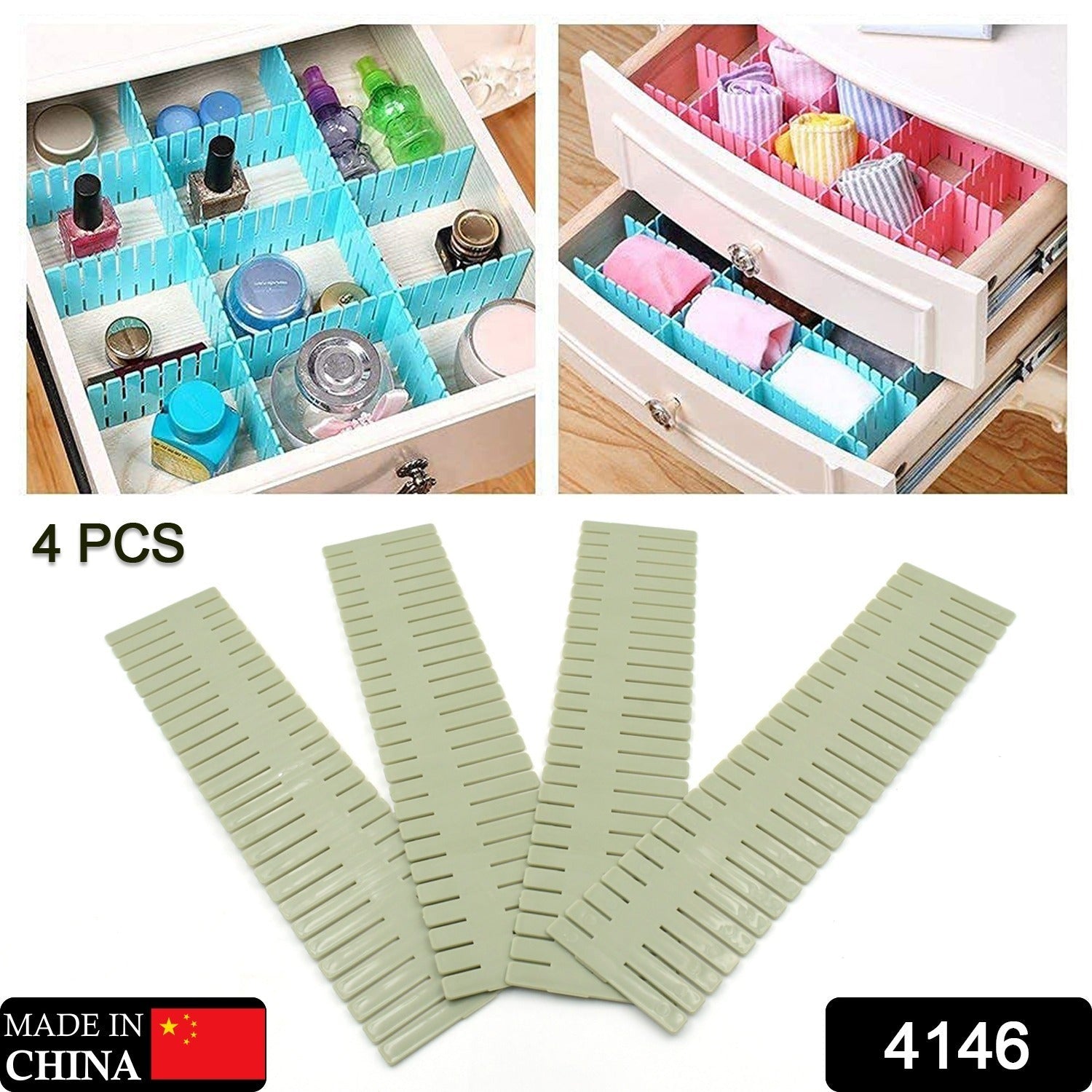 4146 Storage Box Drawer Organizer Drawer Cupboard Divider | Grid Closet Sorting Partition | Plastic Strips Separators box organizer (4 Pc Set ) 4146 Storage Box Drawer Organizer Drawer Cupboard Divider | Grid Closet Sorting Partition | Plastic Strips Separators box organizer (4 Pc Set )